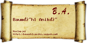 Baumöhl Anikó névjegykártya